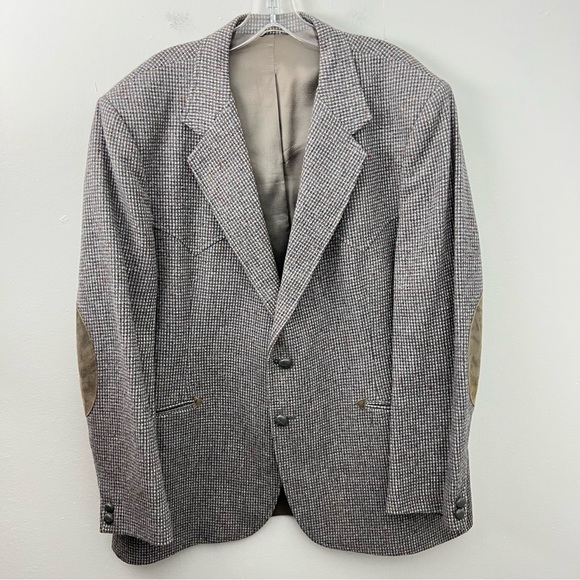 Circle S Kenny Rogers Western Tweed Blazer Elbow Patches - Picture 1 of 10